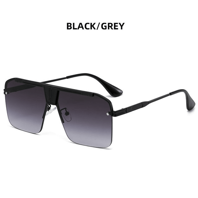 Fashion Large Square Metal Sunglasses - MRSLM