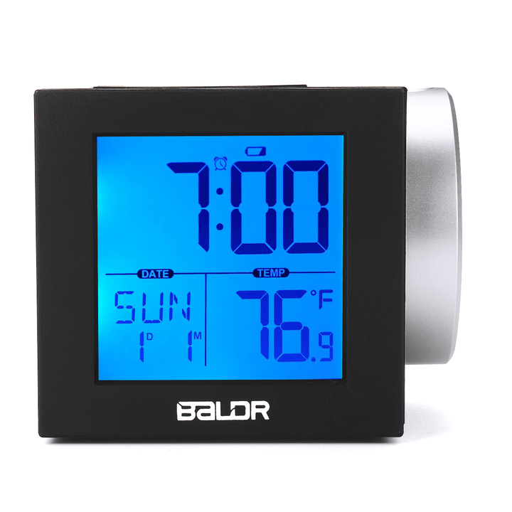 Digital LED Projection Alarm Clock Thermometer Snooze Weather Function 7 Color - MRSLM