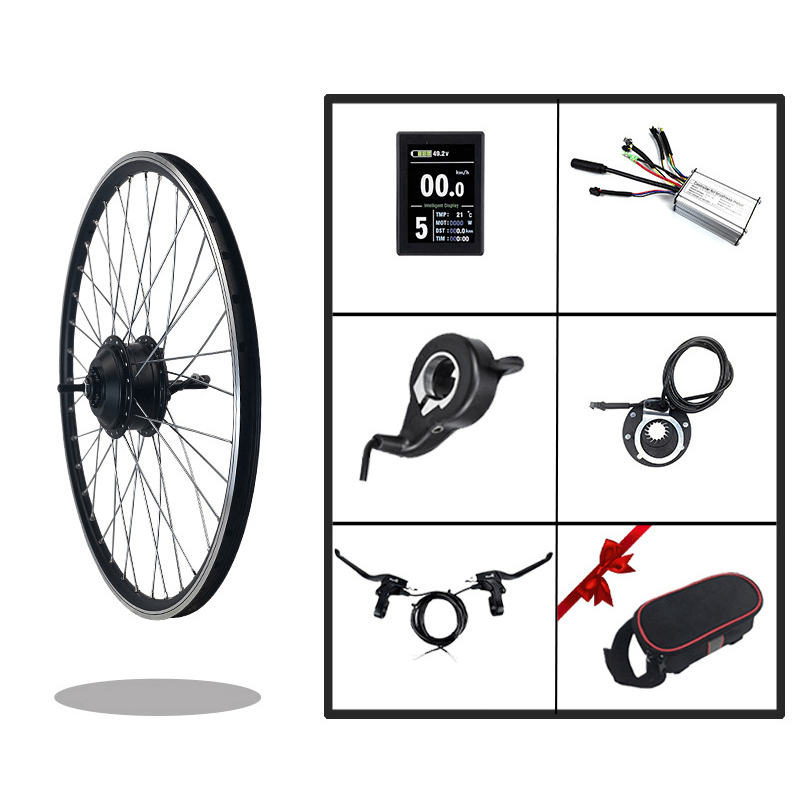 BIKIGHT KT-LCD8S Display Ebike Conversion Kit 24V 250W Front Drive Motor Bike Wheel Hub Motor Electric Bicycle Conversion Kit - MRSLM