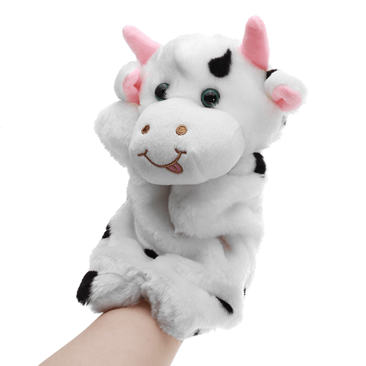 27CM Stuffed Animal Cow Hand Puppet Classic Children Figure Puppet Toys Plush - MRSLM