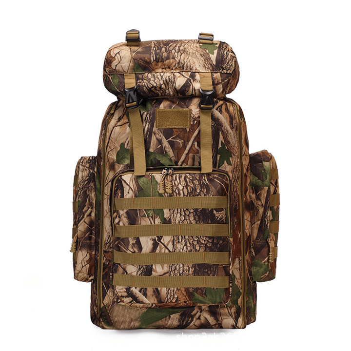 80L Waterproof Molle Camo Tactical Backpack Military Army Camping Backpack Travel Rucksack Outdoor Hiking Climbing Bag - MRSLM