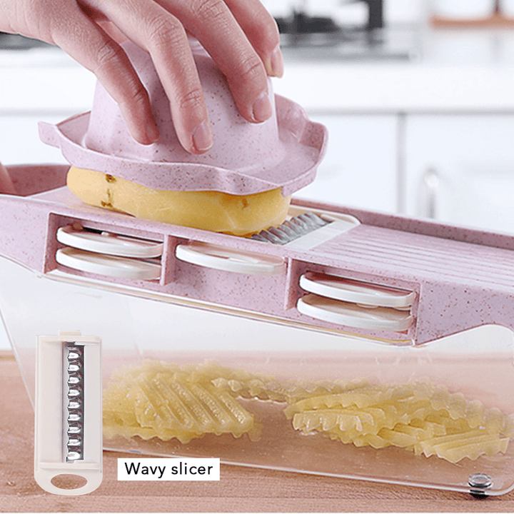 Multi-Function Vegetable Cutter with Steel Blade Mandoline Slicer Fruit Grater for Kitchen Cutting Tool - MRSLM