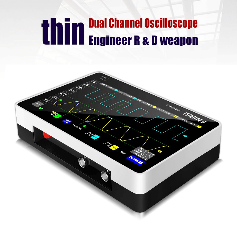 FNIRSI 1013D 7-Inch Digital 2 Channels Tablet Oscilloscope 100M Bandwidth 1Gs/S Sampling Rate 800X480 Resolution Capacitor Screen Touch + Gesture Operation Oscilloscopes - MRSLM