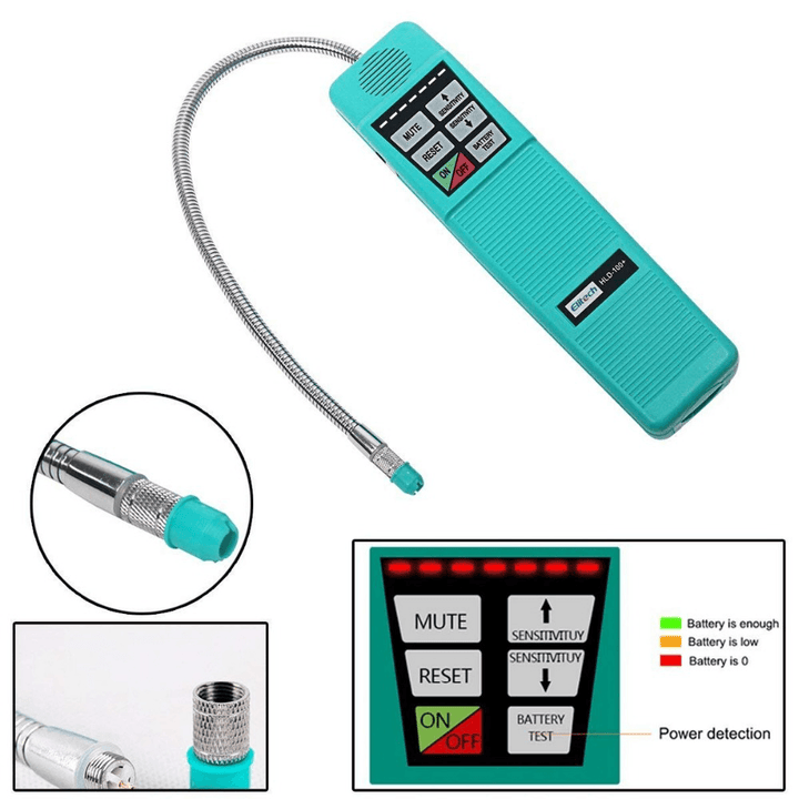 HLD-100+ Halogen Leak Detector Refrigerant Gas Leak Detector Probe with High Sensitivity 3G/Yr, AC Leak Tester, Corona Sensor - MRSLM