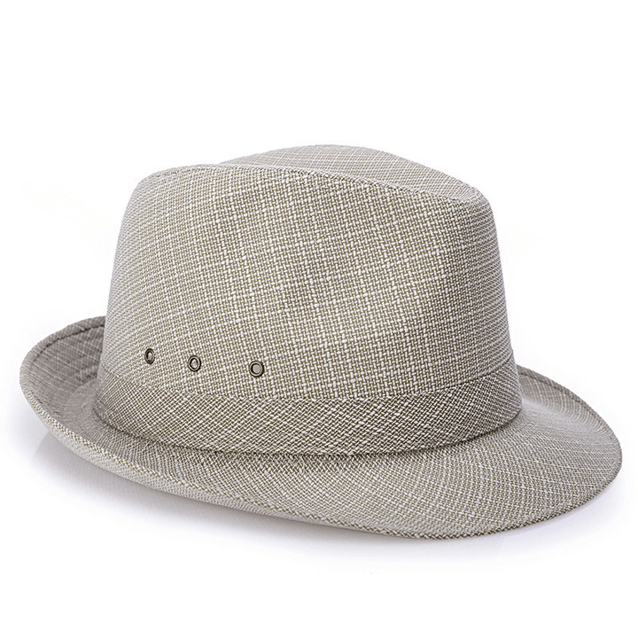 Mens Vintage Crimping Polyester Short Brim Jazz Hat Bucket Hat Beach Cap Travel Breathable Sun Cap - MRSLM