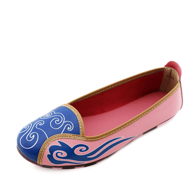 Women Summer Soft Comfortable Casual Outdoor Leather Slip on Flat Loafers Shoes - MRSLM