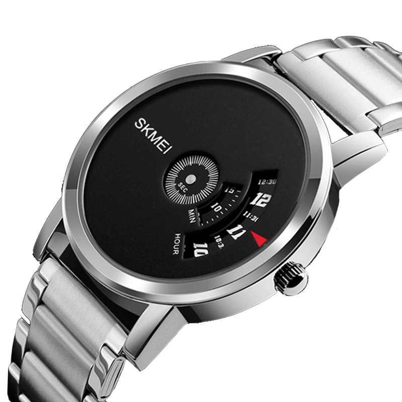 SKMEI Fashion Luminous Display Week Month Display Stainless Steel Strap Waterproof Men Quartz Watch - MRSLM