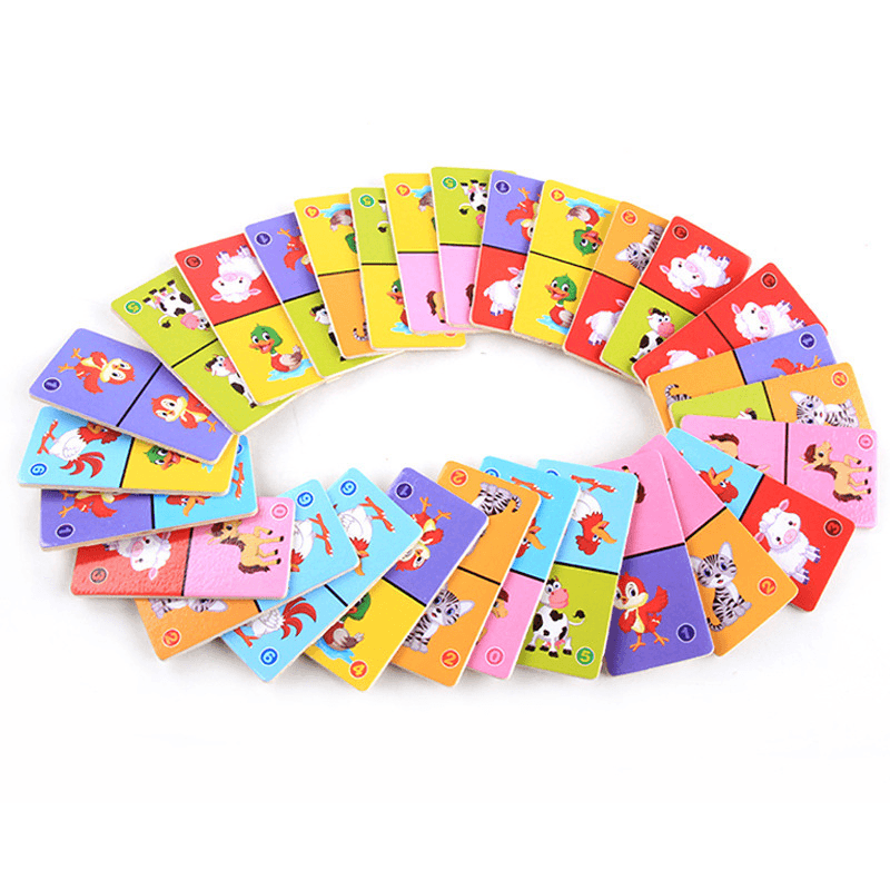 Wooden Solitaire Animal Domino Kids - MRSLM