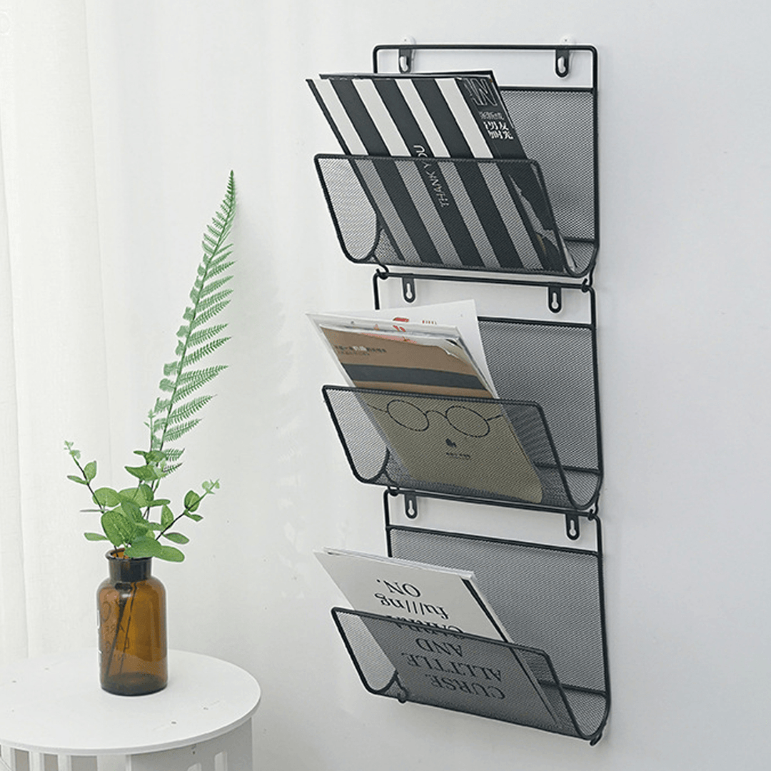 Wall Shelf Metal Floating Shelving Home Decorative Storage Wall Mounted Rack Bookshelf - MRSLM