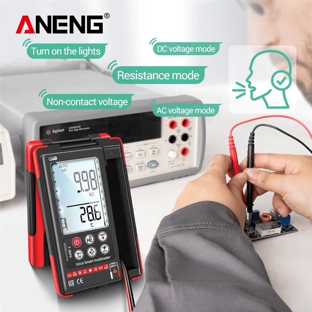 ANENG Q60S Q60 Digital Multimeter AI Speech Recognition Transistor Tester 6000 Counts True RMS Auto Electrical Capacitance Meter - MRSLM