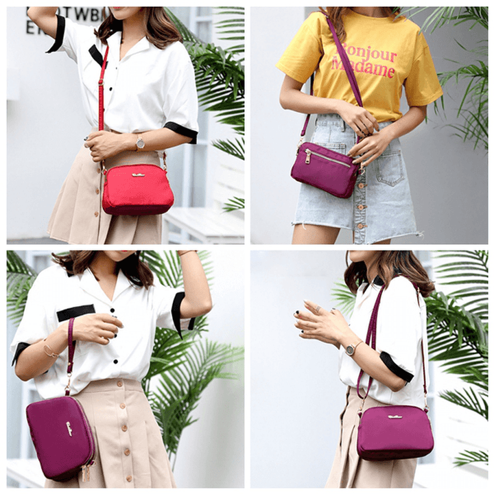 Women Nylon Waterproof Solid Casual Fashion Shoulder Bag Shell Bag Clutch Bag Crossbody Bag - MRSLM