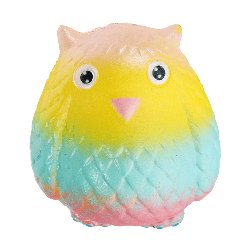 Jumbo Squishy Rainbow Owl 12Cm Soft Slow Rising Toy with Original Packing - MRSLM