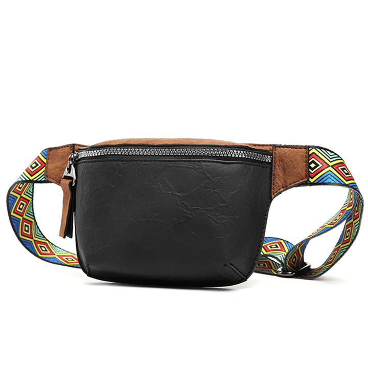 Men Fashion Casual Phone Bag Ethnic Strap Hip-Hop Chest Crossbody Bag - MRSLM