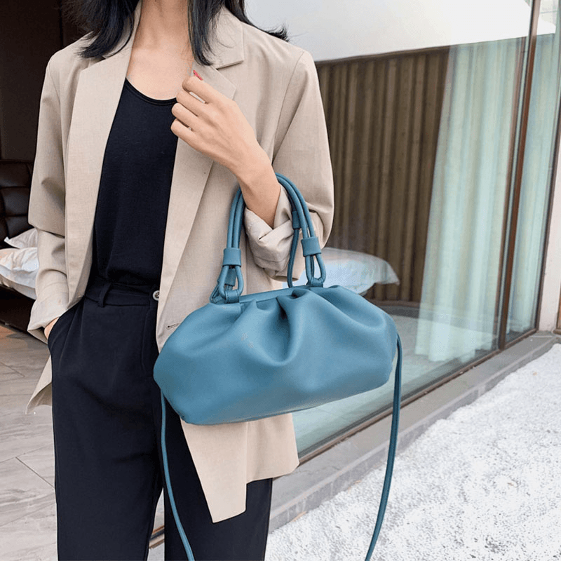 Women Solid Pouch Fashion Crossbody Bag Clutch Bag Dumpling Bag Ladies Bag - MRSLM