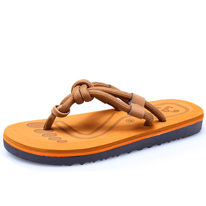 Men Soft Sole Clip Toe Slippers Summer Beach Shoes - MRSLM