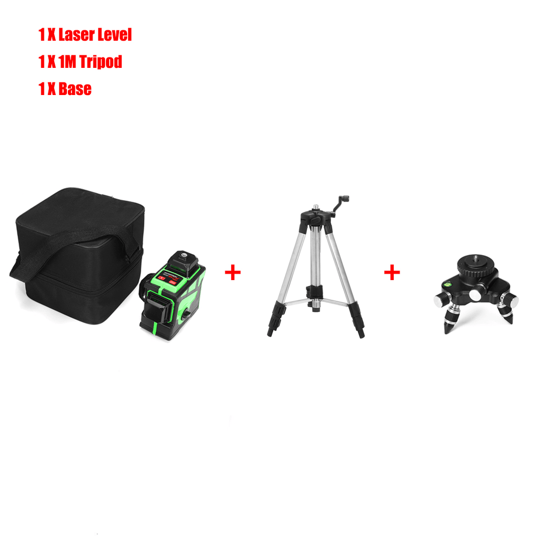 3D 12 Line Green Light Laser Level Digital Self Leveling 360° Rotary Measure - MRSLM