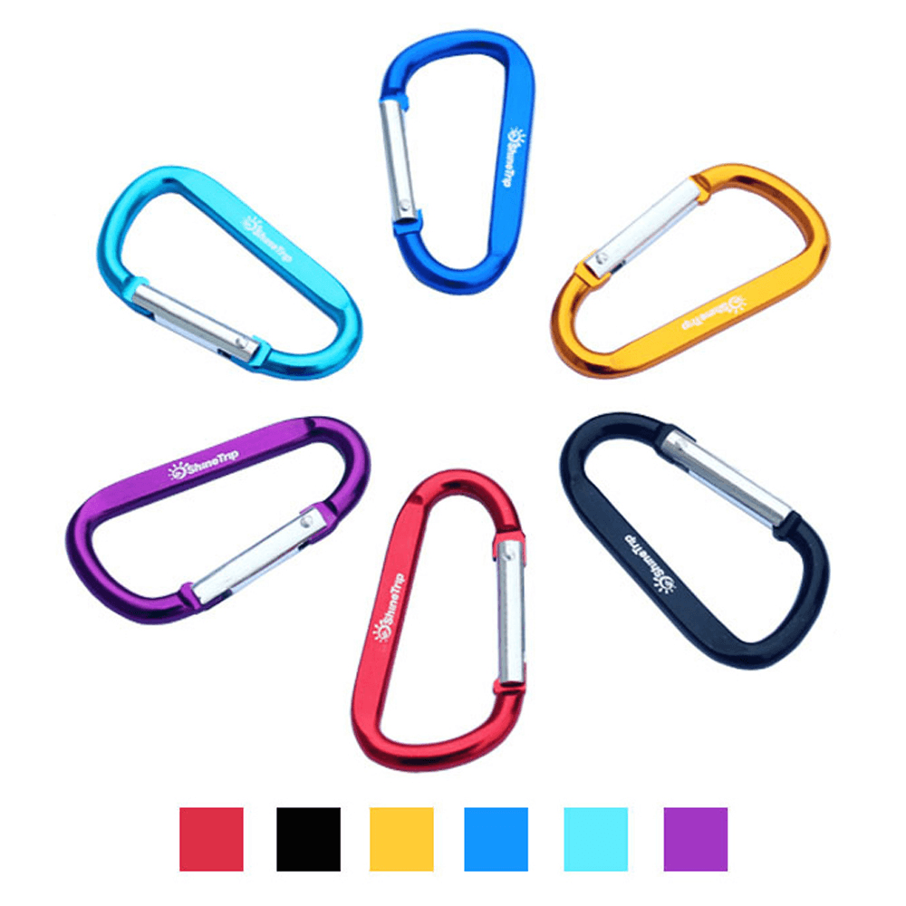 10Pcs Aluminum Buckles Outdoor Camping Multi-Function Hooks Key Chain Carabiner Tools - MRSLM