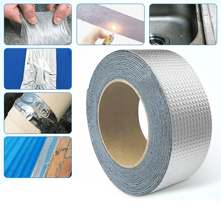 5M Aluminum Foil Butyl Rubber Tapes Heat Resistant Super Strong Waterproof Household Repair Tape - MRSLM