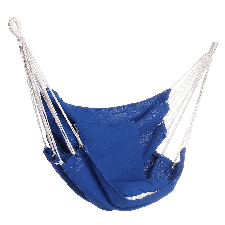 Camping Hammock Chair Swing Seat Indoor Outdoor Folding Hanging Chair with Ropes Pillow - MRSLM