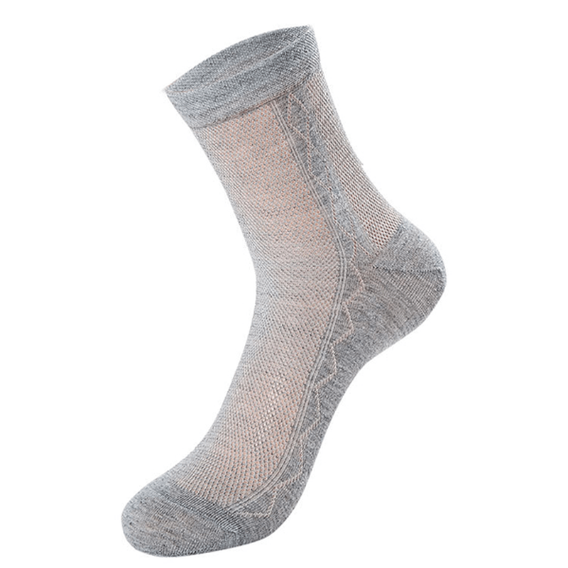 Men Summer Ultra Thin Breathable Socks Cotton Deodorant Sweat Middle Socks - MRSLM