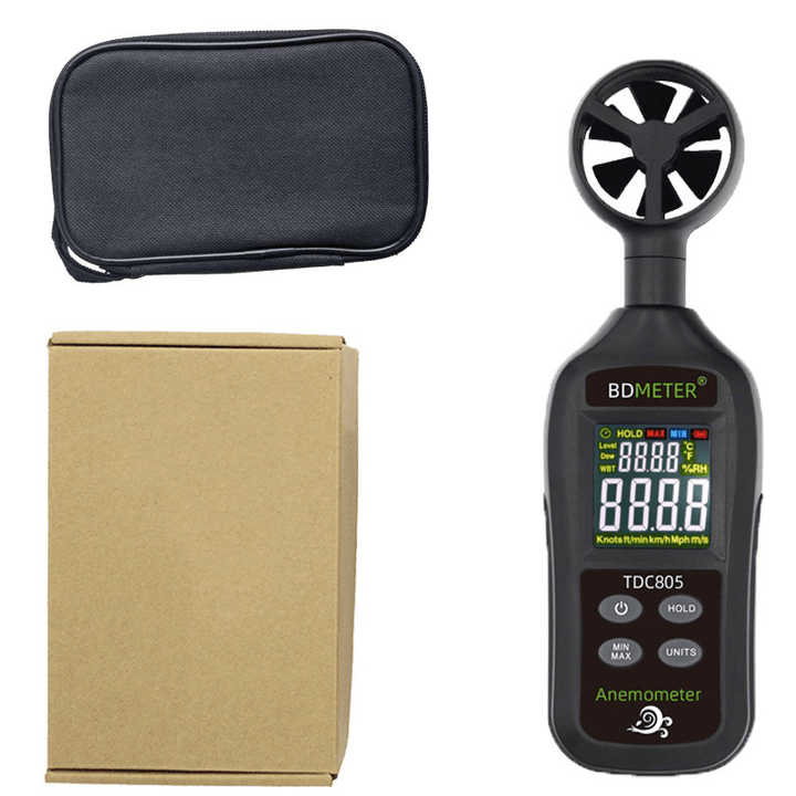 BDMETER TDC805 Handheld Digital Anemometer High-Precision Digital Wind Speed Tester Temperature Meter - MRSLM