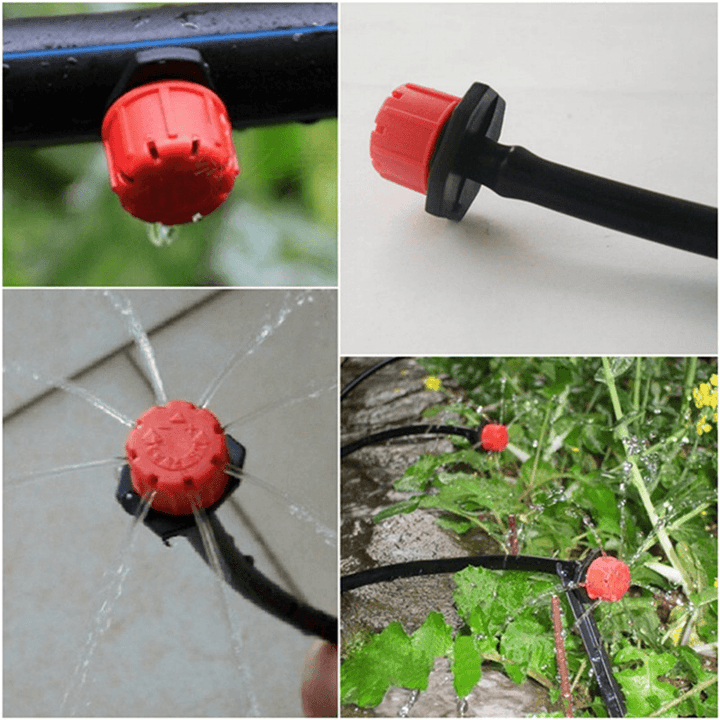 100Pcs Adjustable Micro Drip Irrigation Watering Anti-Clogging Emitter Dripper Watering System Automatic Hose Kits Connector - MRSLM