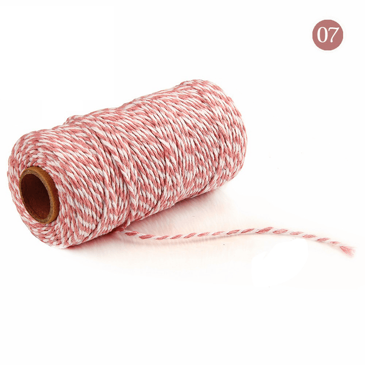 2Mm 100M Two-Tone Cotton Rope DIY Handcraft Materials Cotton Twisted Rope Gift Decor Rope Brush - MRSLM