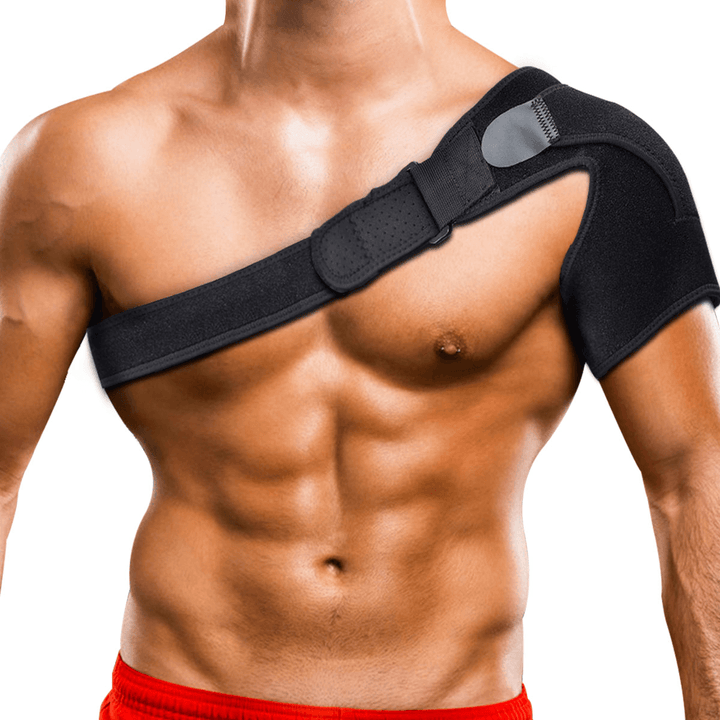 CHARMINER Shoulder Protector Adjustable Sports Single Shoulder Support Belt Elasticity for Pain Relief - MRSLM