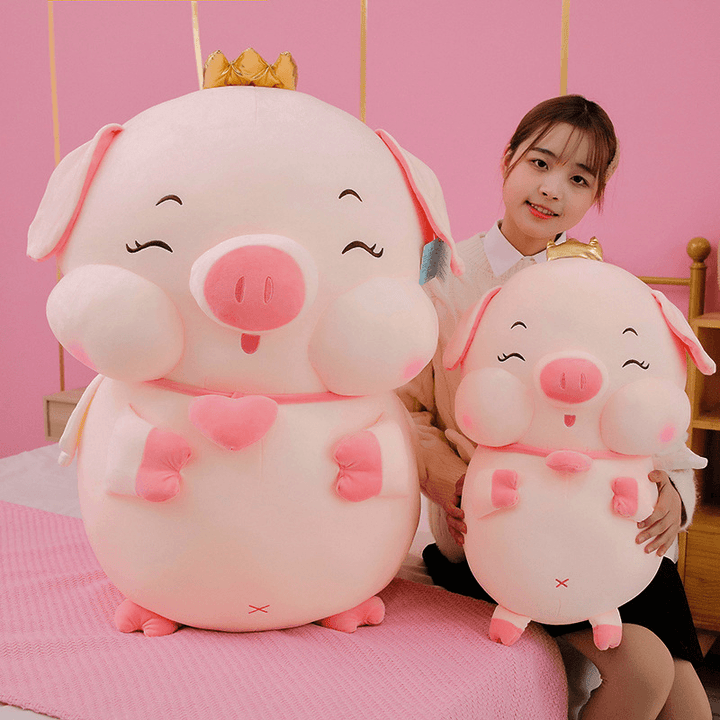 Chubby Crown Angel Pig Plush Toy - MRSLM