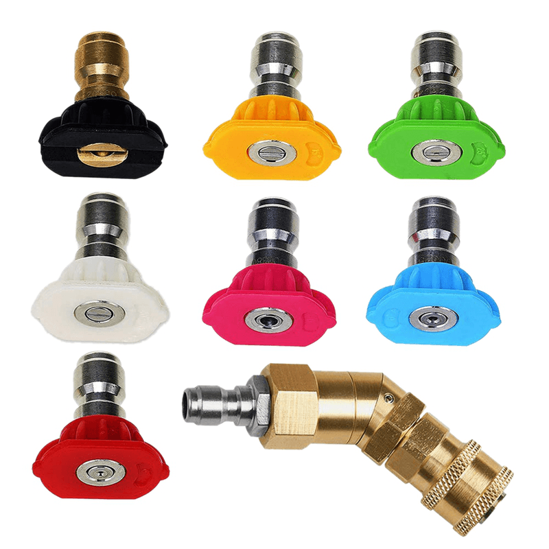 7 Power Washer Spray Nozzle Taps with 360° Quick Connecting Pivoting Coupler for Garden Watering House Cleaning - MRSLM