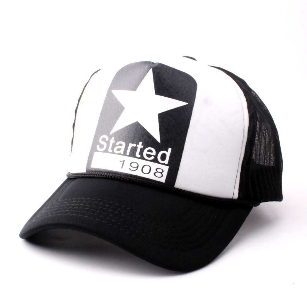 Net Hat, Truck Hat, Five-Pointed Star, Summer Sun Hat, Korean Style Trendy Sun Hat, Baseball Hat, One Drop Shipping - MRSLM