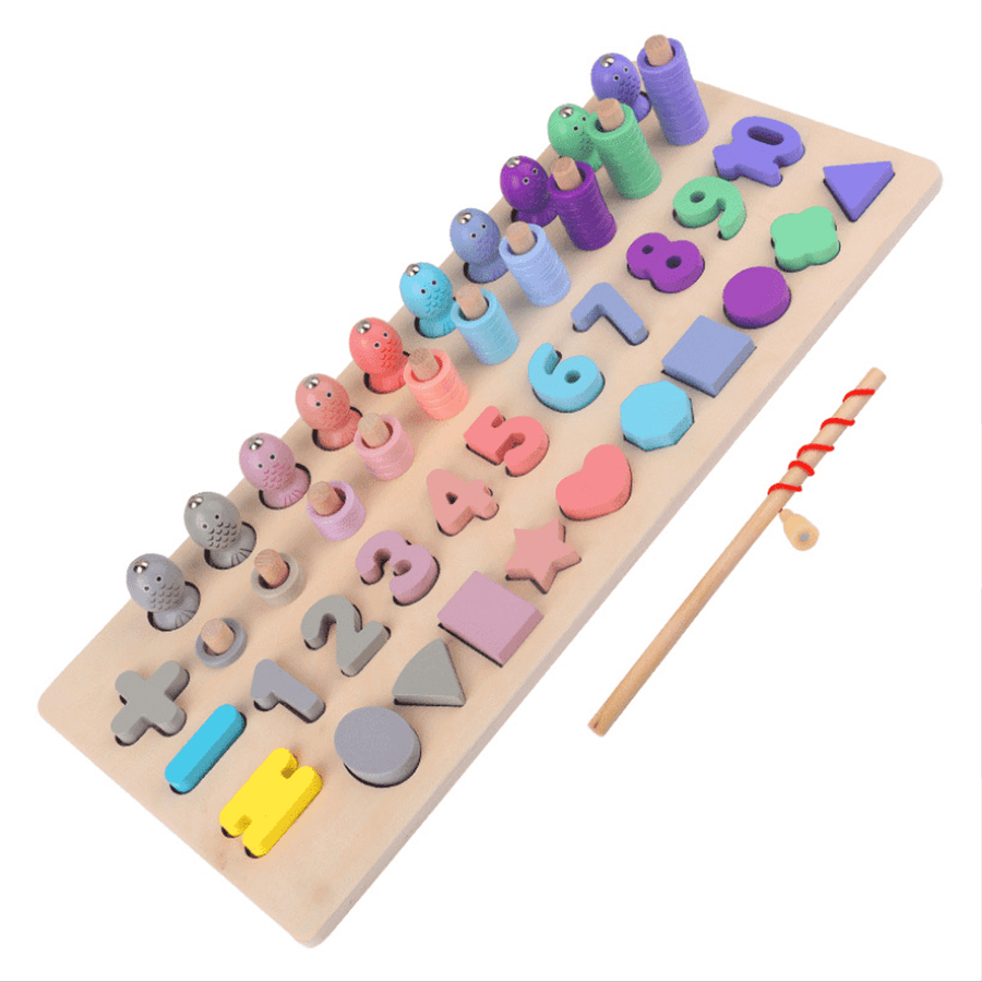 Kids Children Wooden Numbers Math Puzzle Board for Toddlers Educational Early Learning Toys - MRSLM