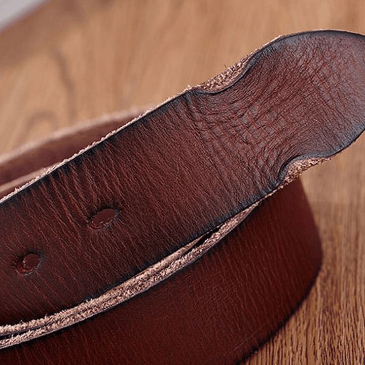 Genuine Leather Men'S Belt Casual Waistband Waist Strap Smooth Pin Retro Belt - MRSLM