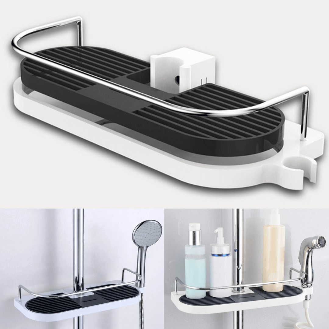 Honana BX-646 Bathroom Pole Shelf Shower Storage Caddy Rack Organiser Tray Holder - MRSLM