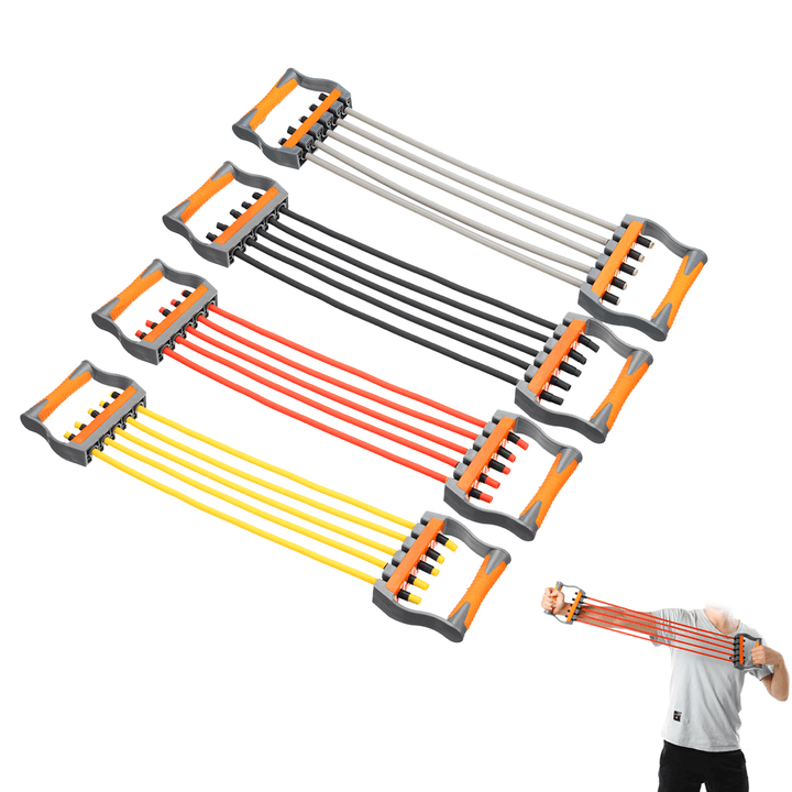 5 Tube Fitness Chest Expander Resistance Bands Arm Pull Bar Fitness Training Exercise Tools - MRSLM