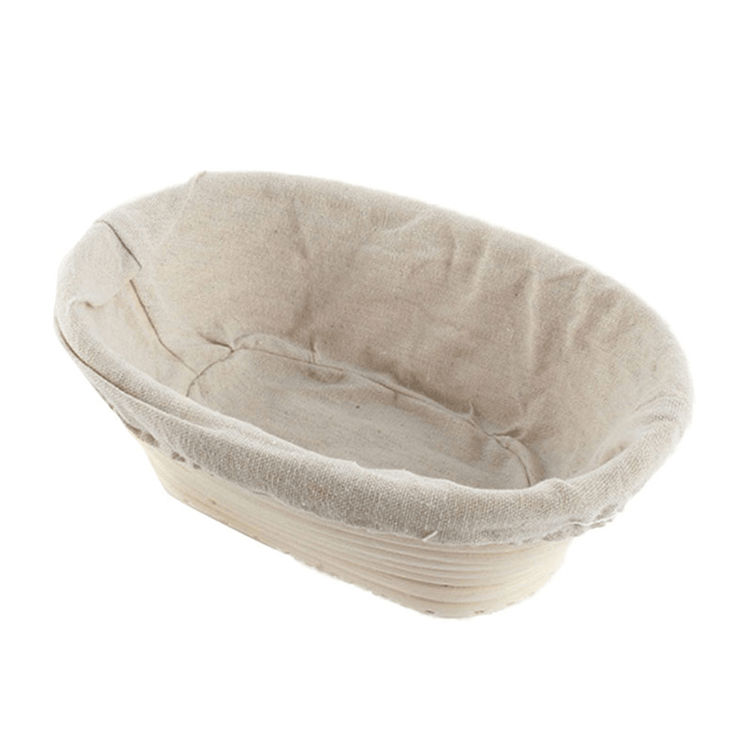 2PCS Rising Long Oval Bread Banneton Brotform Dough Proving Proofing Rattan Bask Storage Baskets - MRSLM