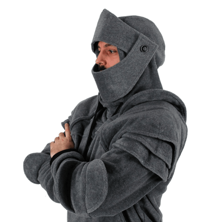 Retro Protective Elbow Mask Knight Hoodies plus Size Drawstring Sweatshirts - MRSLM