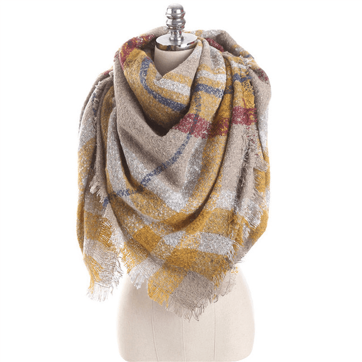 Women'S Color Matching Lattice Scarf - MRSLM