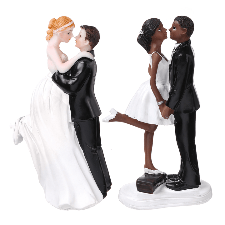 Romantic Funny Wedding Cake Topper Figure Bride Groom Couple Bridal Decorations - MRSLM