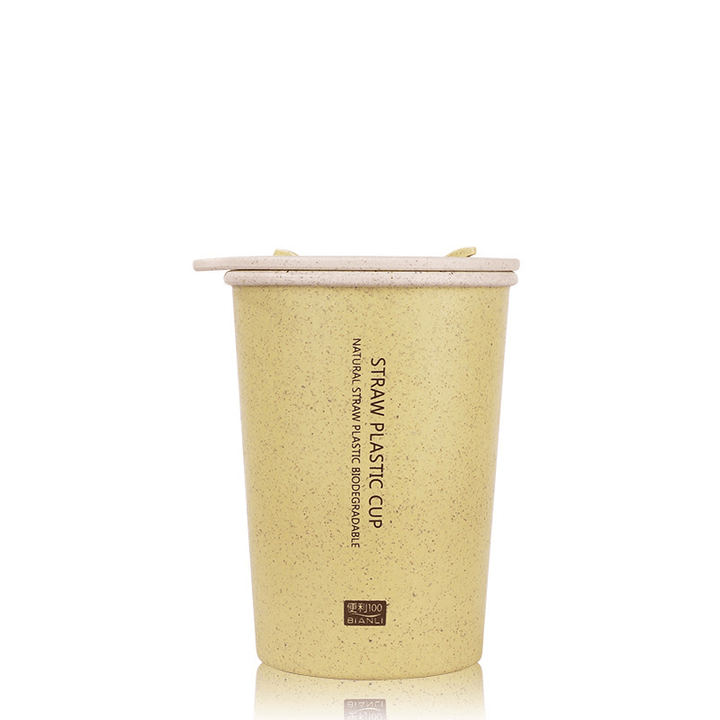 KC-WHE03 300Ml/400Ml Wheat Fiber Double Layer Insulation Mug Student Cup Creative Water Bottle - MRSLM