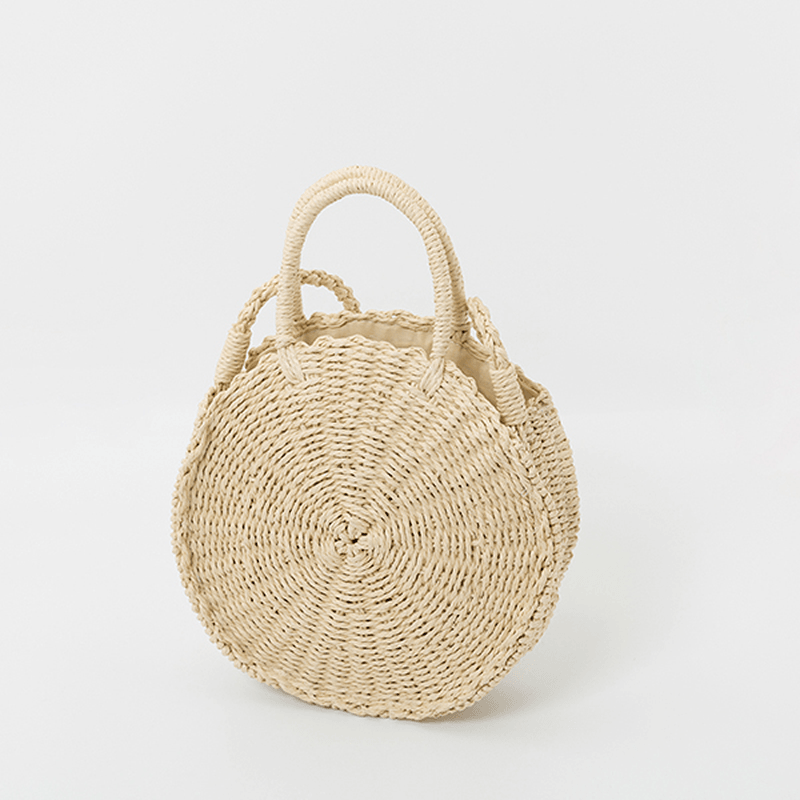 Round Straw Bags Summer Beach Bags Crossbody Bag - MRSLM