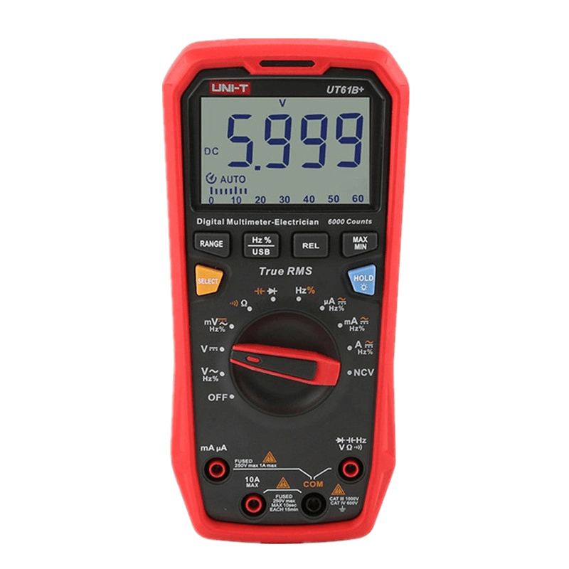 UNI-T® UT61B+ Handheld Multimeter Digital DC AC 1000V 60Mf Capacitance Testing True RMS Auto Range Meter - MRSLM