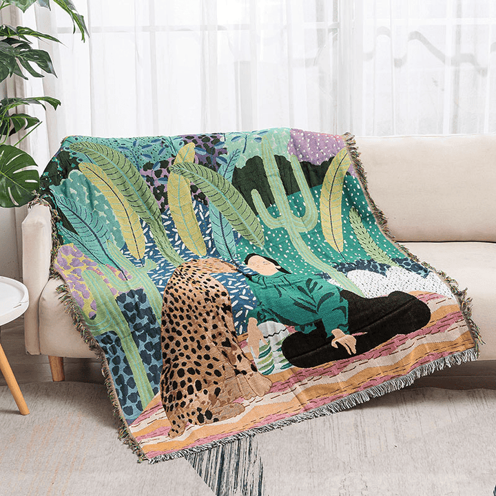 Jungle Sofa Blanket Decorative Blanket Outdoor Tent Camping - MRSLM