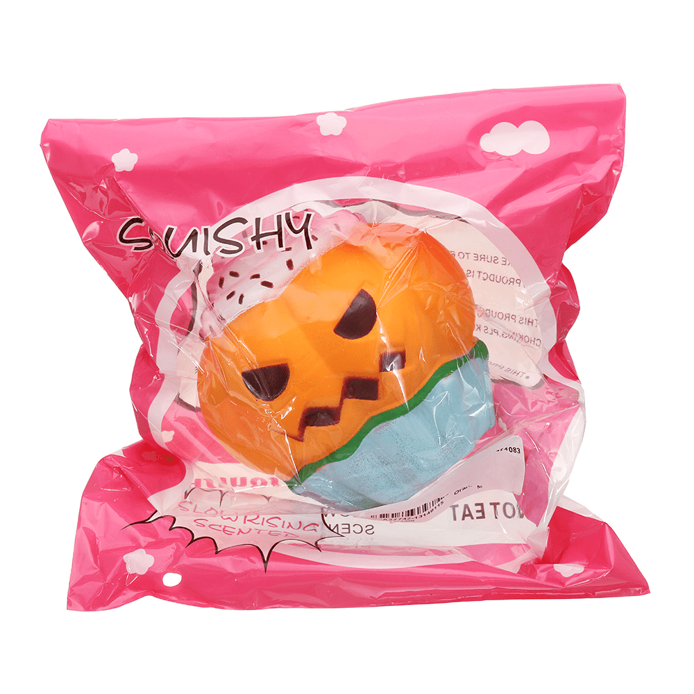 Halloween Pumpkin Ice Cream Squishy 13*10CM Slow Rising Soft Toy Gift Collection with Packaging - MRSLM