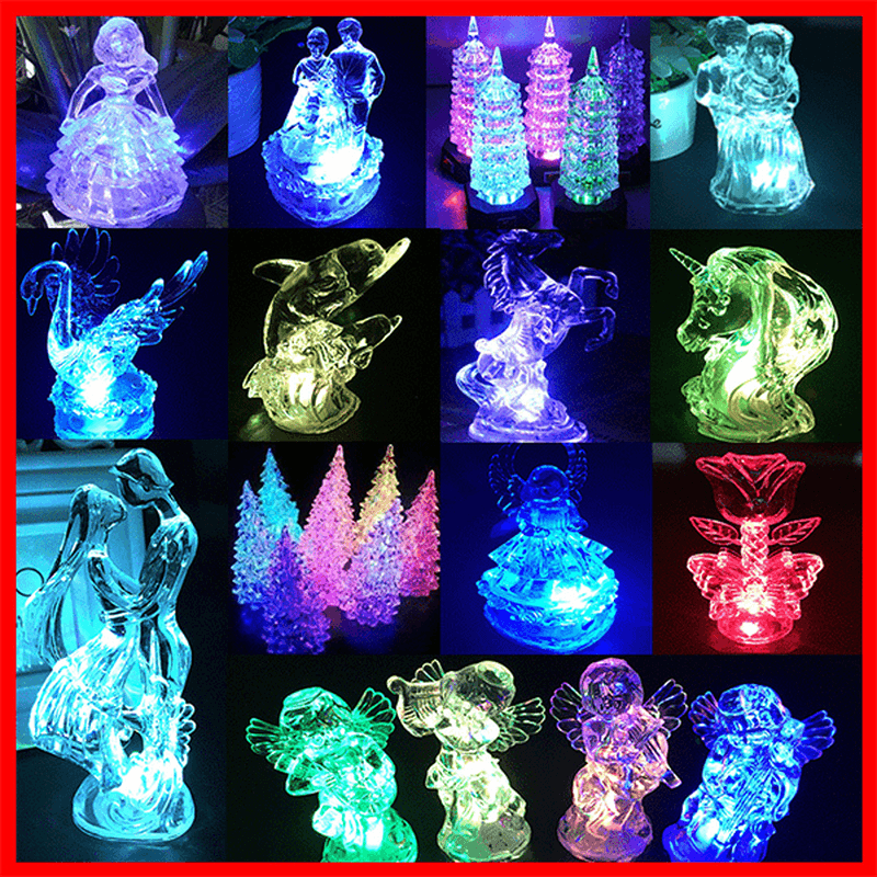 Acrylic Plastic Crystal Flashing Lanyard Night Light - MRSLM