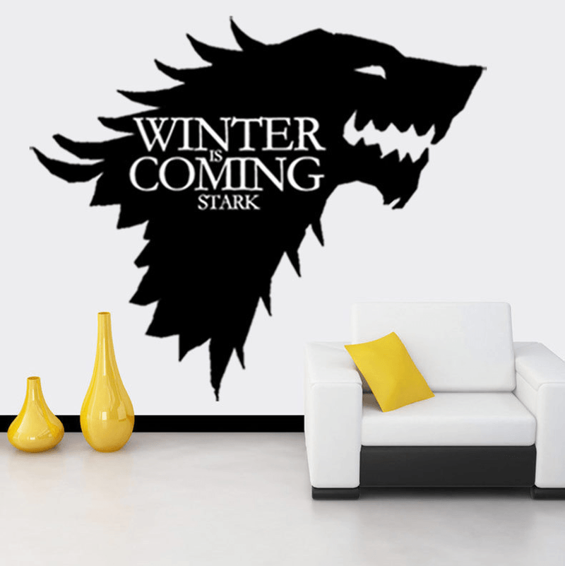 T-5 Game of Thrones Stark Family Emblem Ice Wolf Wall Stickers Engraved Wall Stickers - MRSLM