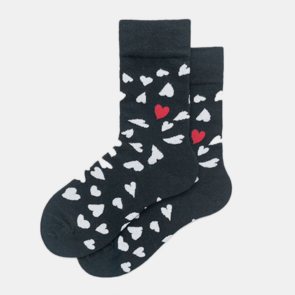 Cotton Socks Heart-Shaped Trend Middle Tube Socks Couple Men and Women the Same Paragraph - MRSLM