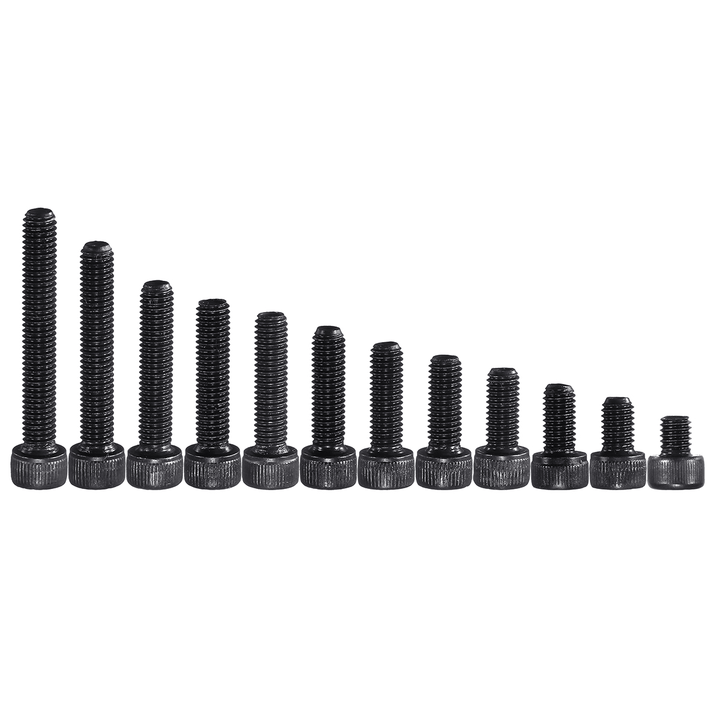 Suleve™ M5CH7 140Pcs M5 12.9 Grade Carbon Steel Hex Socket Cap Head Screw Bolt 6-35Mm Set - MRSLM