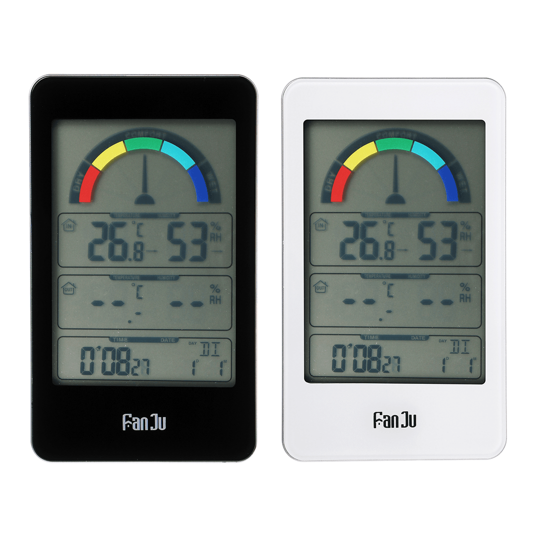 Digital Indoor and Outdoor Thermometer Comfort Indicator Hygrometer Temperature Trend Electronic Alarm Clock - MRSLM