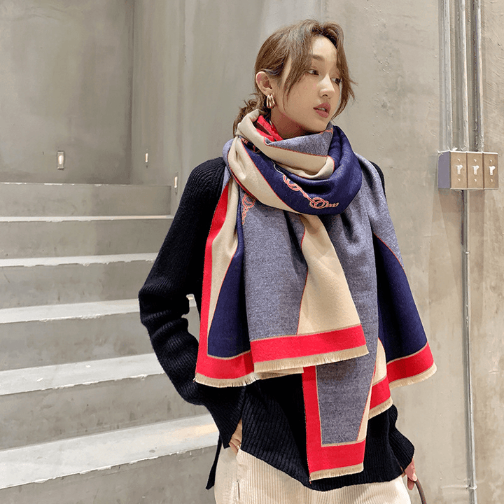Fashion Cashmere Double-Sided Thickened Women'S Scarf - MRSLM